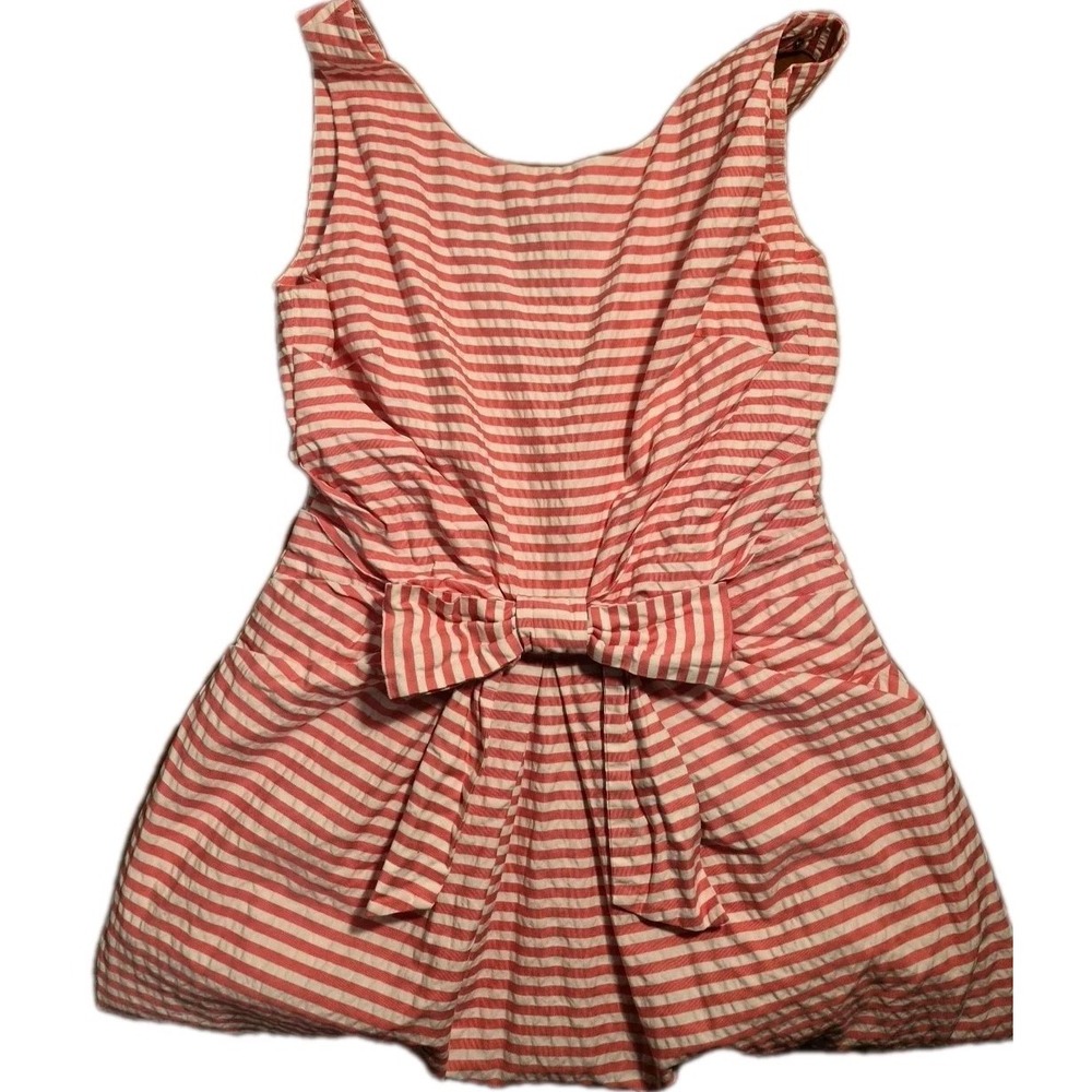 Kate Spade 8 pink Tank Mini Dress Barbiecore Tea Bow Coquette Lined Preppy Bratz